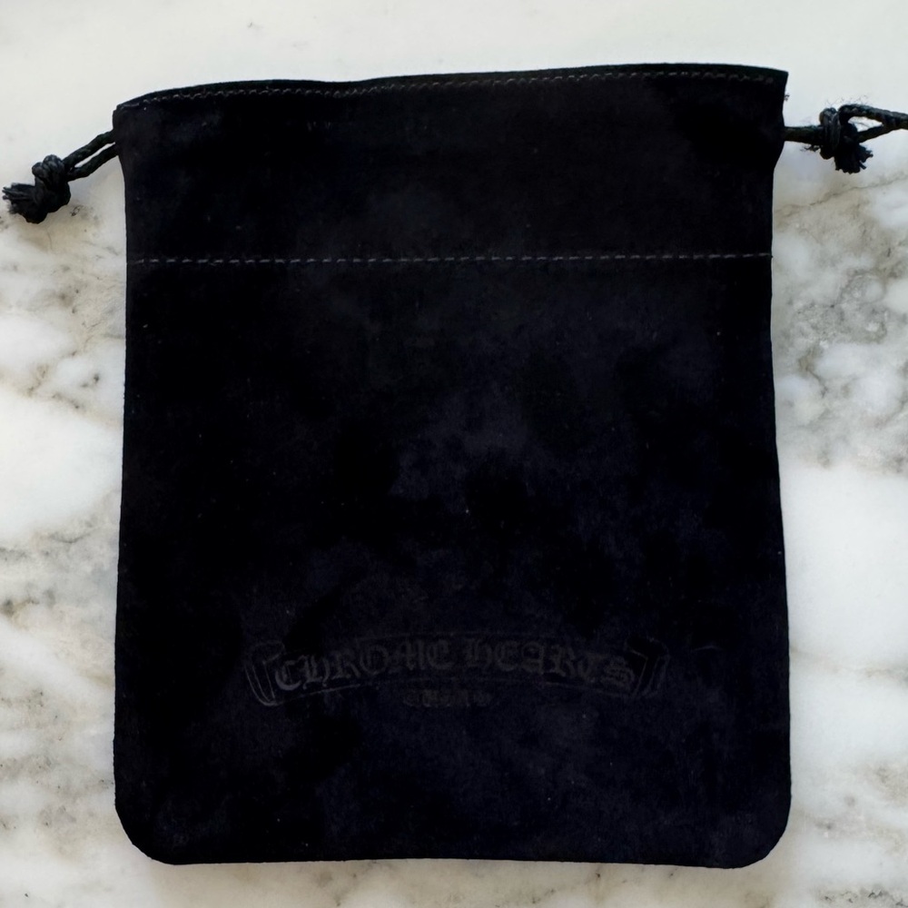 NWOT Authentic CHROME HEARTS Black Suede Travel pouch from Paris